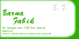 barna fabik business card